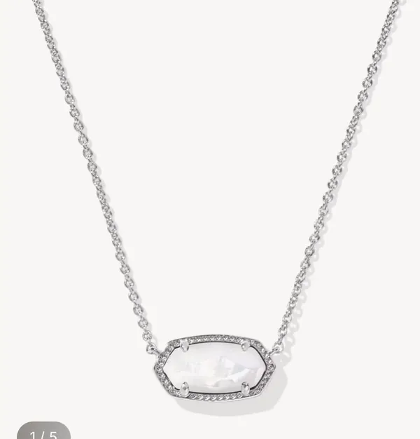 Kendra Scott Mother of pearl silver necklace - Image 4