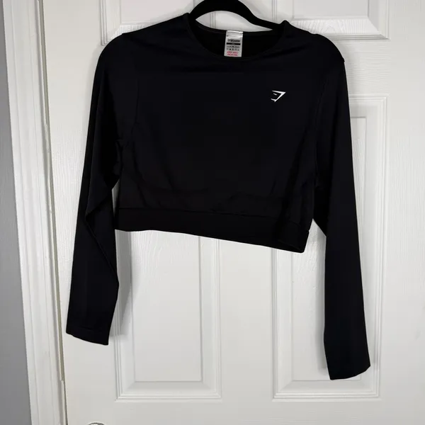 Sz XXL Gymshark Black Seamless Long Sleeve Cropped Top NWOT - Image 2