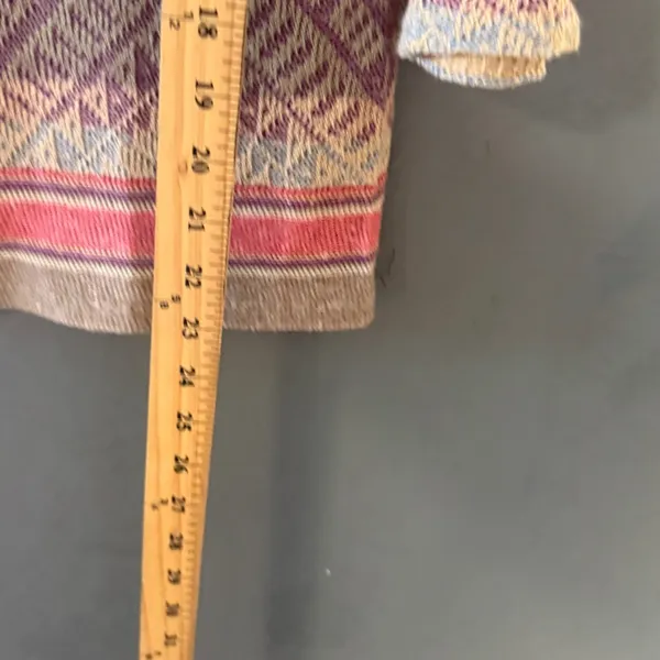 Lauren Ralph Lauren‎ Linen Cotton Geometric Sweater Purple Coral Small Western - Image 7