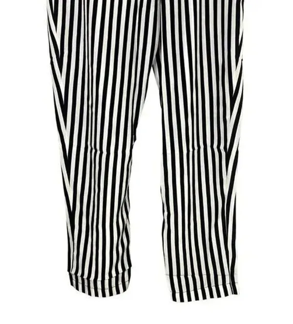 NWT Sans Souci Striped Lightweight Satin Feel Trouser Ankle Pant XL Black White - Image 9