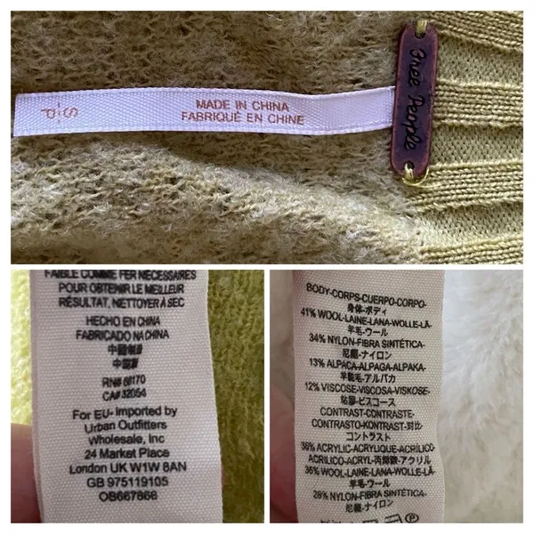 Free People Chartreuse Balloon Sleeve Sweater Cozy Chic Crew Neck Small S - Image 11