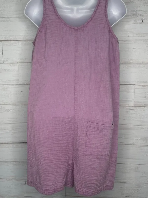 Faherty Dream Cotton Gauze Jamesport Romper In Nirvana Size Small Purple - Image 5