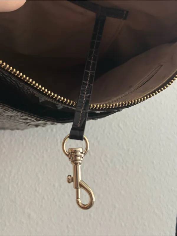 Brahmin Katie Crossbody Bag in Chocolate Melbourne Croc-Embossed Leather - Image 7