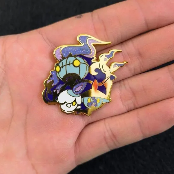 Pokémon Litwick Lampent and Chandelure Enamel Pin - Image 2