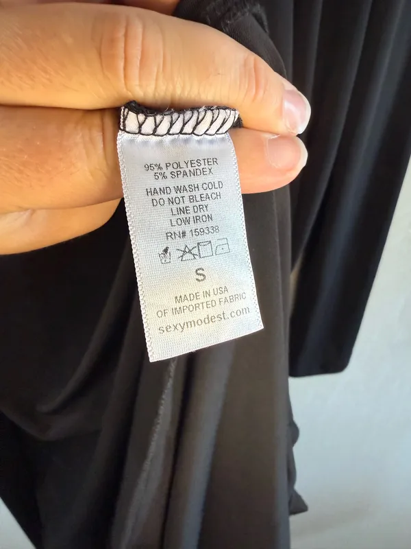 Brigitte Brianna Black Long Duster Cardigan Open Front Pockets Size Small - Image 5
