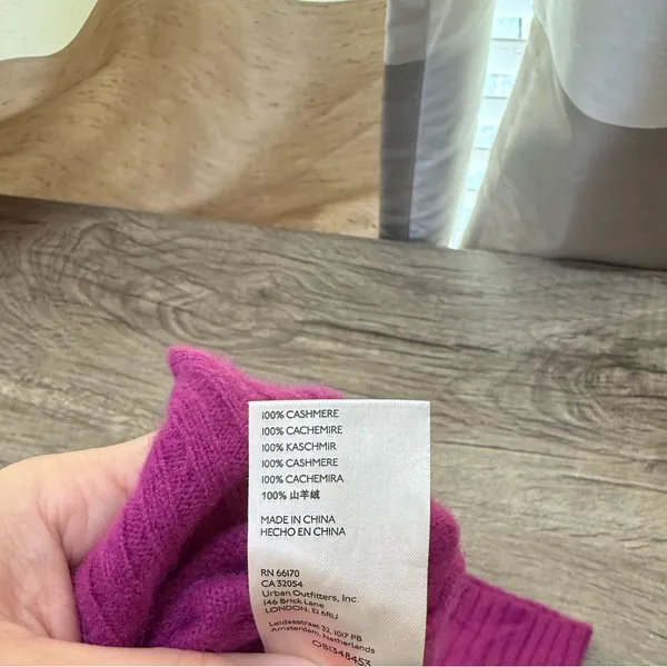 Free People‎ magenta cashmere mock neck sweater size xs - Image 7
