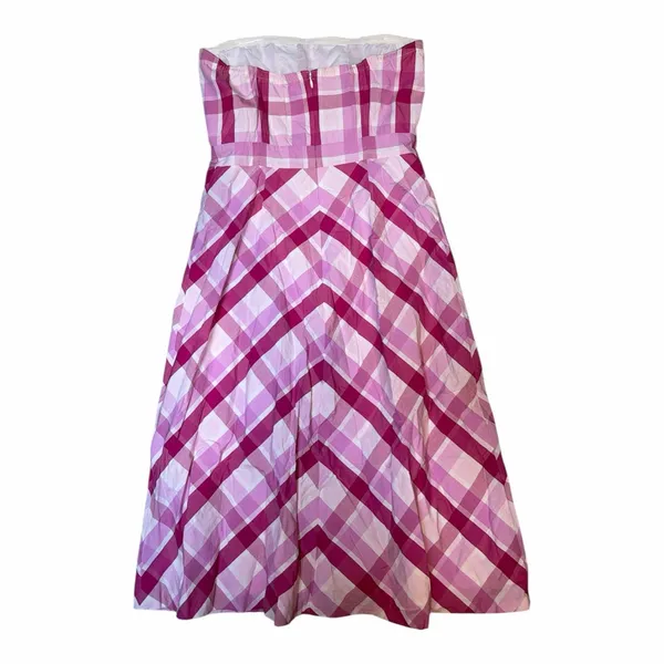 Pink Gingham Mini Dress Sz 4 Cottagecore J.Crew Inspired - Image 2