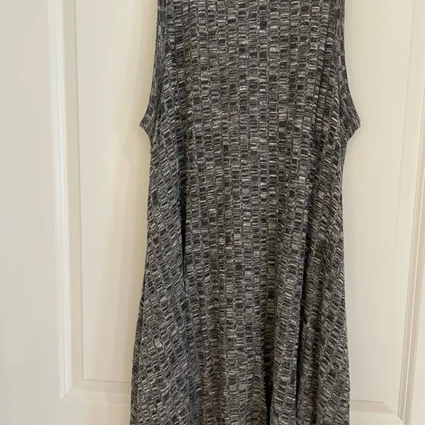 Maeve Pull On Gray Pixelated Texture Sleeveless Swing Dress, Women's Size Large - Image 5