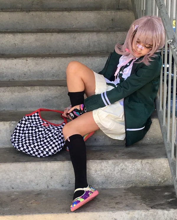 Chiaki Nanami Cosplay Anime High School Costume Jacket & Skirt EUC S WITH Pink Wig & Hair Clip; WITHOUT Shirt, Tights, or Pink Tie - Image 14