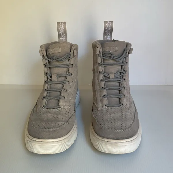 Dr. Martens Kamar Suede High Top Sneakers Women’s 8 Gray Taupe Perforated Boots - Image 3