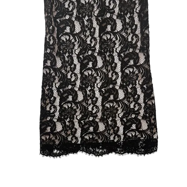 Wilfred Aritzia Black Lace Shift Dress Nude Lining Eyelash‎ Hem Mini Womens Med - Image 5