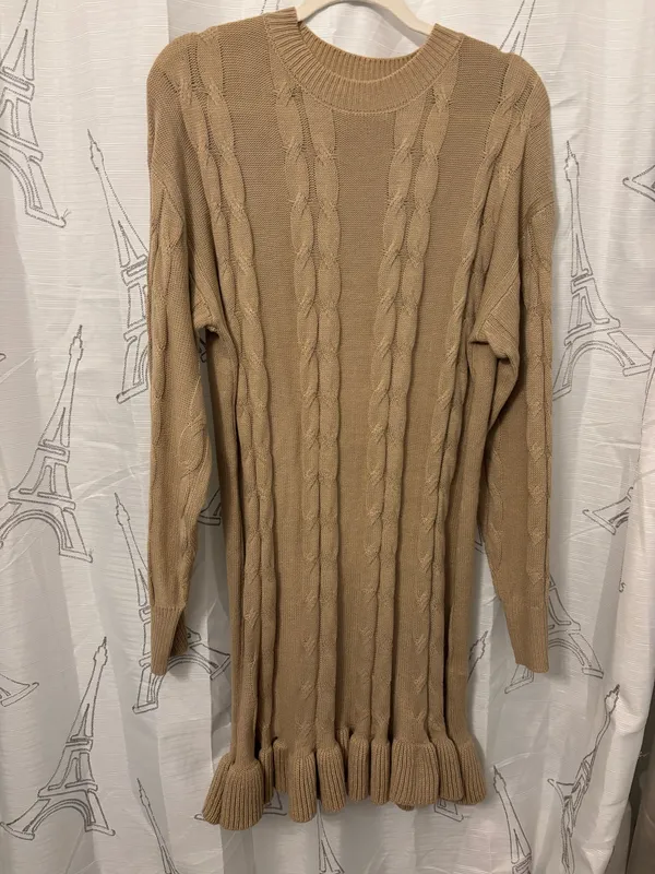 Nude color sweater dress - Image 2