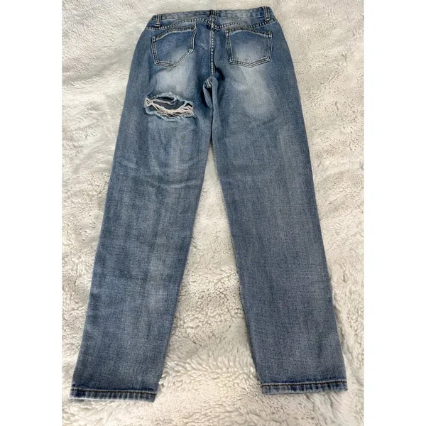 White Fox Boutique Jeans Size S Light Wash Straight Leg Denim - Image 4