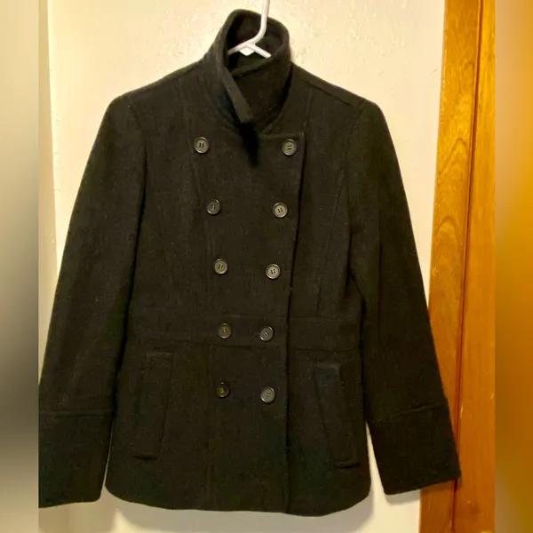 J. Crew Stadium Cloth by Nello Gori Black/Gray Peacoat - Image 3