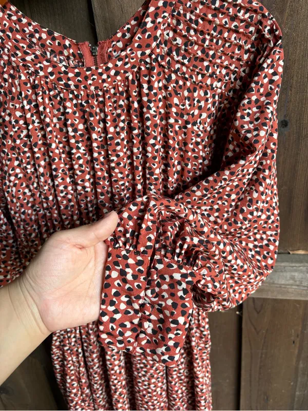 Bb Dakota Burnt Orange Speckled Boho Fall Maxi Dress - Image 3