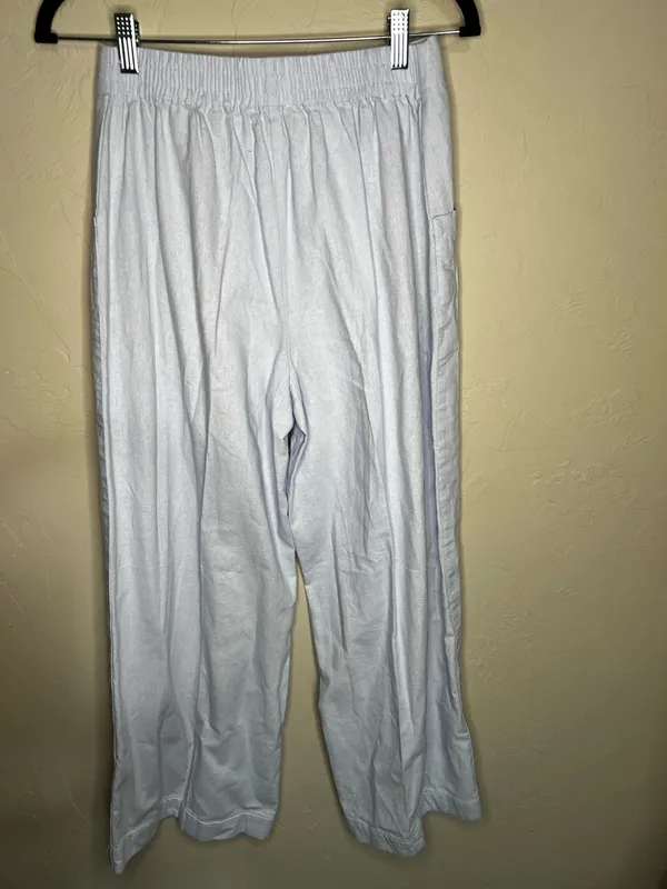 House of Harlow 1960 Linen‎ Blend Wide Leg Crop Pants - Image 9