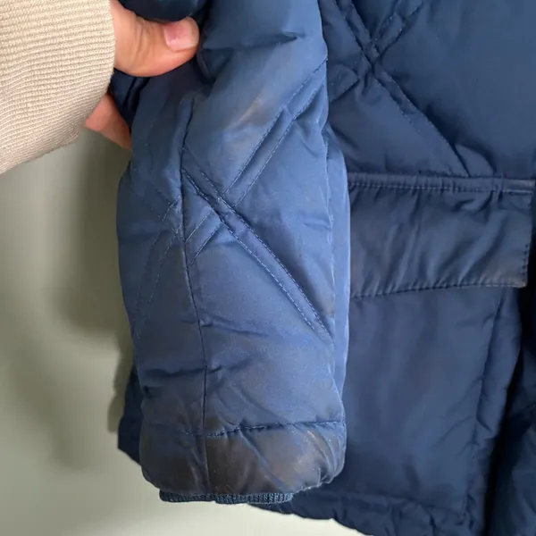 Lands’ End Blue Quilted Ski Winter Goose-down Hooded Puffer Jacket Coat Sz S - Image 4