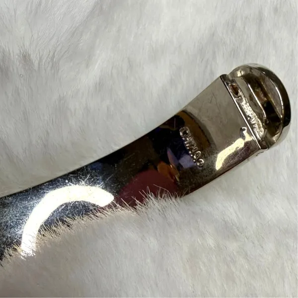 COACH “C” Signed Enamel Stainless Steel Bangle - Image 4