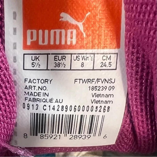 Puma Women's Turin Athletic White Pink Shoe Size 8 #559 - Image 7