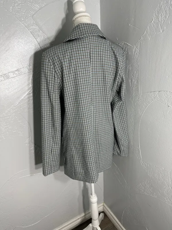 a new day Plaid Single-Button Blazer in Blue and Black. - Image 6