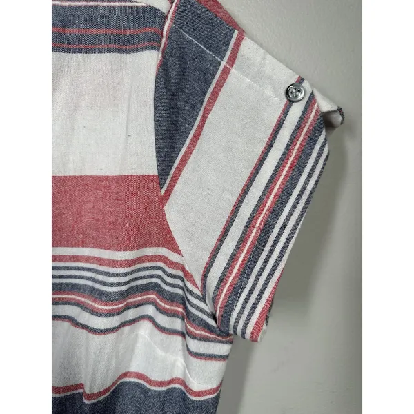NWT Hem & Thread Small Dress 100% Cotton Striped Short Sleeve Wrap Womens - Image 5