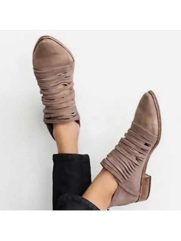 EUC Free People Leather Lost Valley Strappy Booties Size 7.5 - Image 2