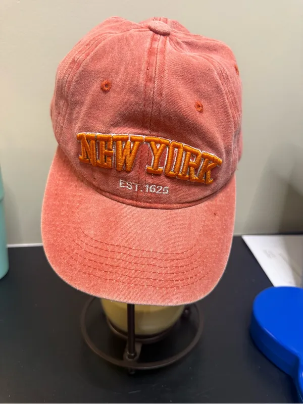 Dusty Rose 'New York' Embroidered Baseball Cap Pink - Image 2