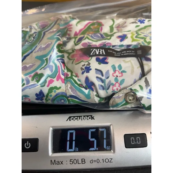 Zara Blouse XXL Paisley Floral Button Front Long Sleeve Shirt Green Pink NWT - Image 12