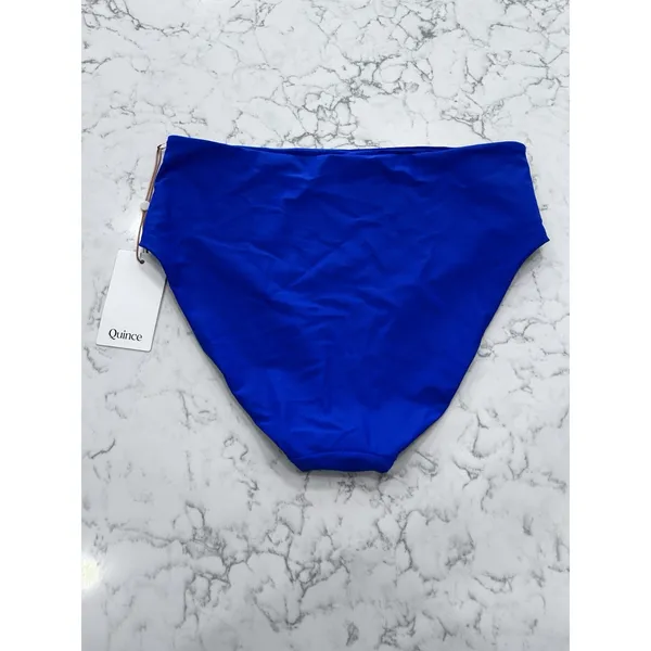 NWT Quince Electric Blue Italian High Rise Bikini Bottoms Size Medium - Image 4