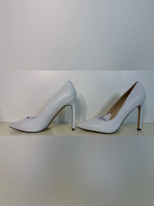 NWT Nine West White Pointed-Toe Leather Pumps - Image 3