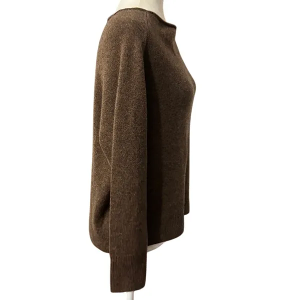 Quince 100% Mongolian Cashmere Boatneck Sweater, Brown, Size XS - Image 2