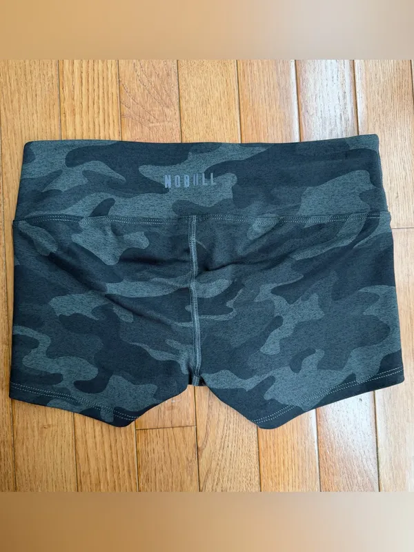 NOBULL Camo Compression Shorts Grey Green Camouflage Spandex Gym CrossFit Small - Image 2