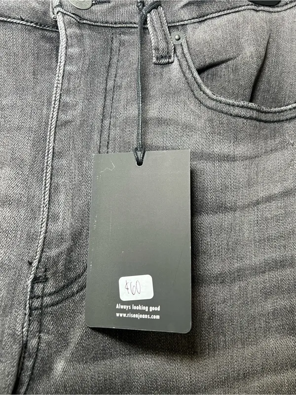 Risen Jeans High Rise Raw Hem Flare Jeans - Image 2