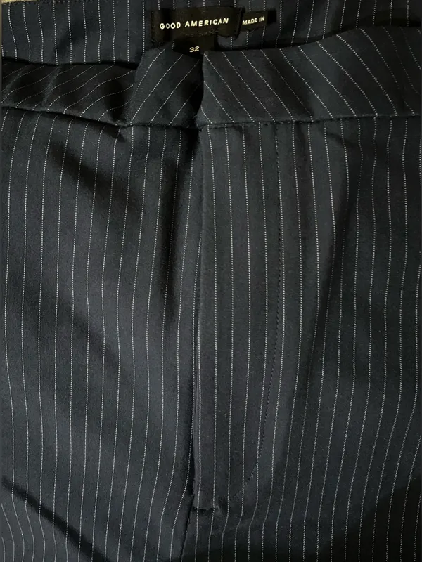 NEW Good American Stripe Ponte Knit Wide-Leg Trousers – Size 32 Plus Size - Image 13
