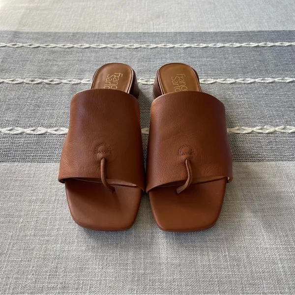 NEW Franco Sarto Loran Sandals in Brown Leather Size 8.5 Wide - Image 5