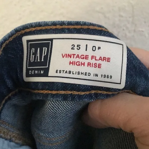 Gap vintage flare high rise wide leg denim jeans 25/0‎ - Image 5