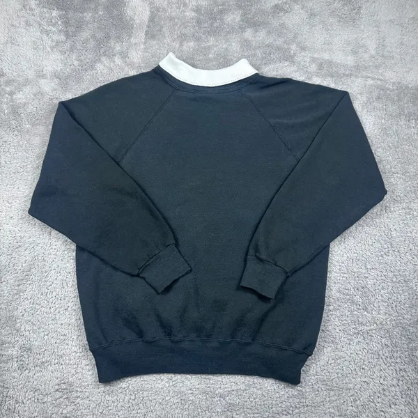 Unbranded Cardinal Embroidered Sweatshirt Women L Black Mock Neck Raglan Vintage - Image 7