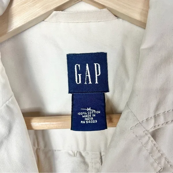 Gap Cream Off‎ White Utility Button Down Jacket M - Image 4