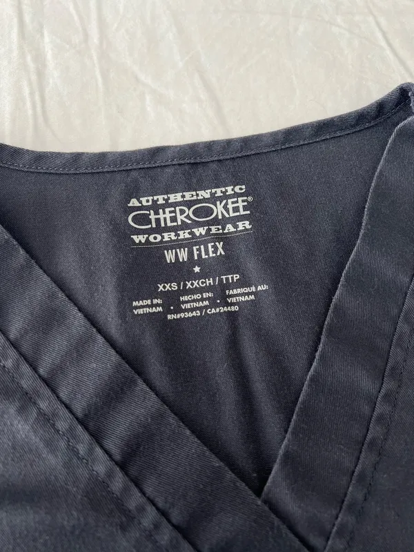 Pewter Grey Cherokee Workwear V-Neck Scrub Top - Image 5