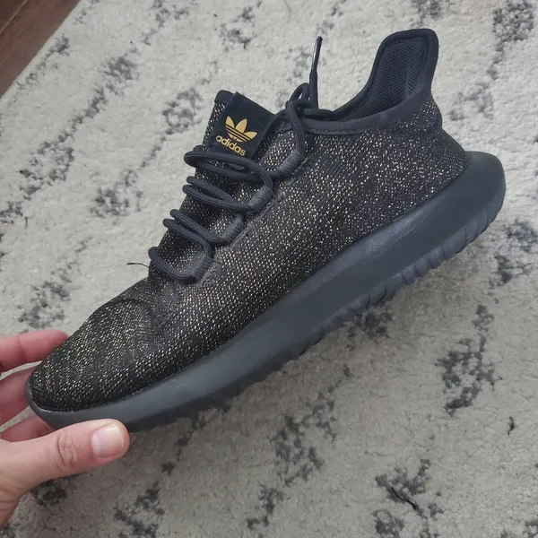Adidas Tubular Shadow Black Gold Sneakers size 6.5 youth size 8 women's - Image 2