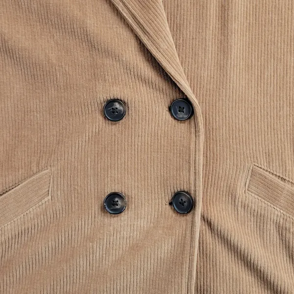 Madewell‎ Redford Womens Corduroy Blazer Jacket Size L Tan Knit Double Breasted - Image 12