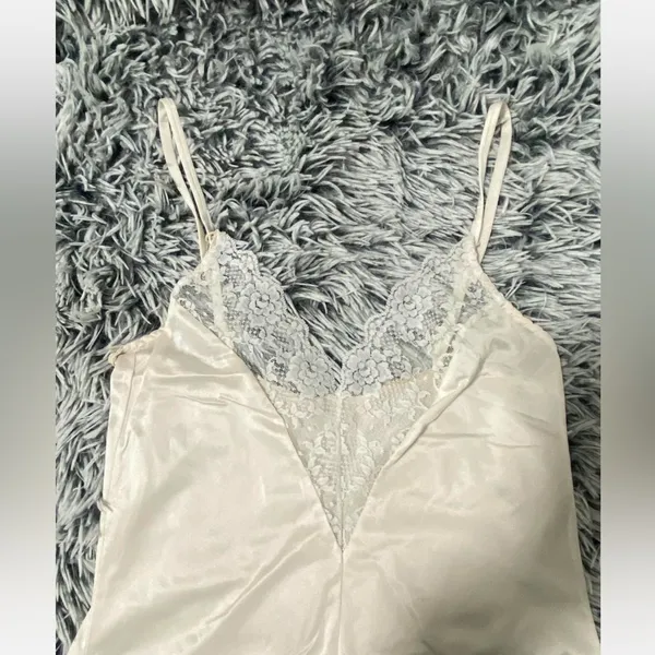 Elegant Cream Lace Slip Dress - Image 2