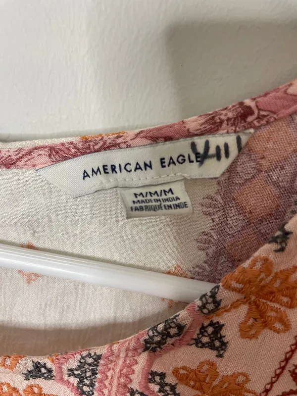 American Eagle Boho Tassel Peasant Bohemian Blouse Medium Excellent Condition - Image 7