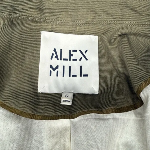 Alex Mill Janine Twill Blazer Army Olive Green Linen Blend Small Jacket $325 - Image 8