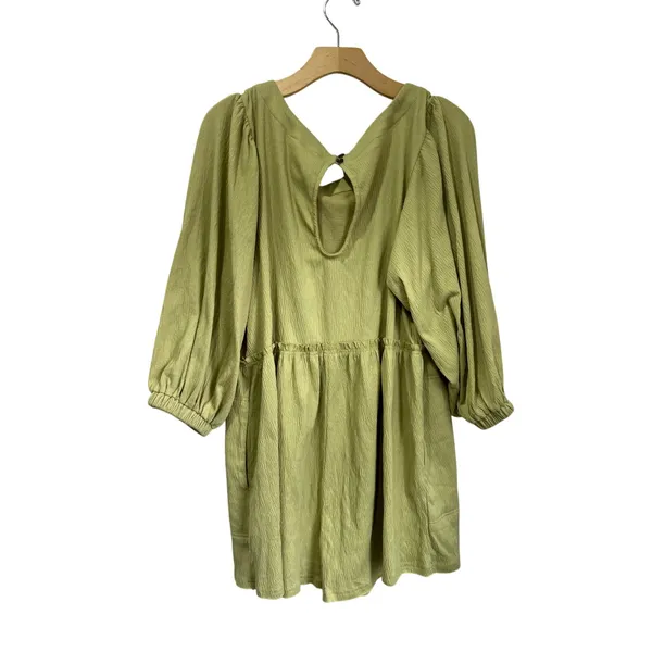 Aemi + Co Olive Green Frill Long‎ Sleeve Romper Relaxed Fit Pockets Size S - Image 5