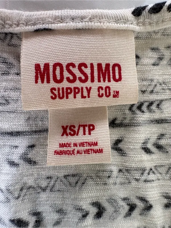 Mossimo #006 Black & Cream Geometric Racerback Tank Top Size XS - Image 4