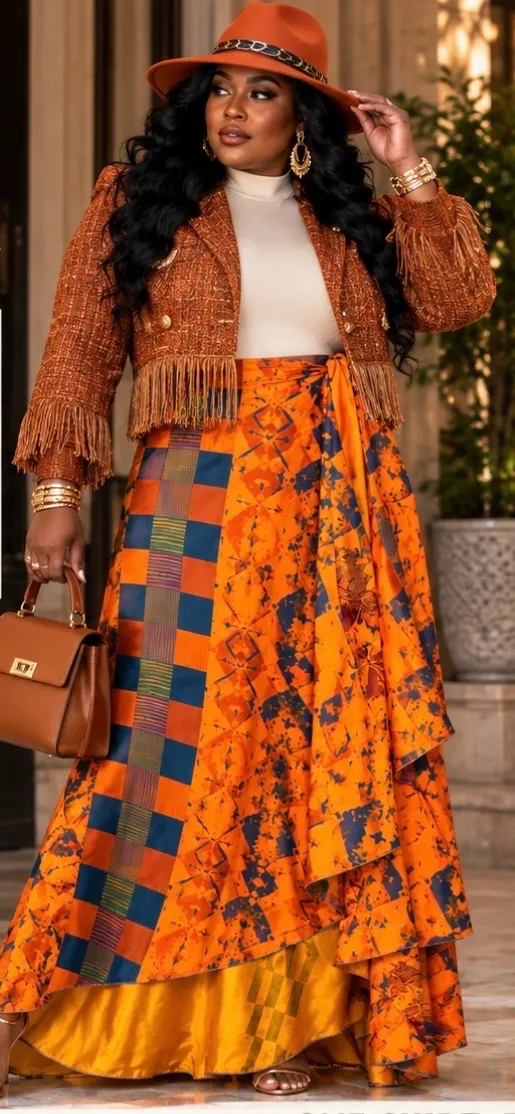 The Sunset Golden Bloom Reversible Indian Silk Wrap Skirt - Image 3