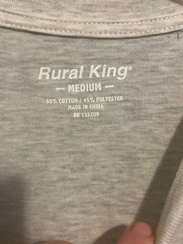 Rural King Vintage Logo Long Sleeve Tee Soft Beige Crew Neck Size medium - Image 6
