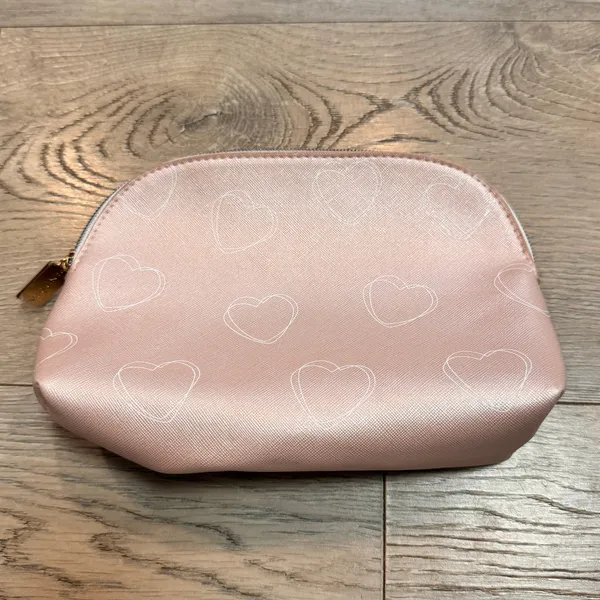 Pandora Cosmetic Bag Makeup Pouch‎ Light Pink Heart Print Travel Accessory - Image 2
