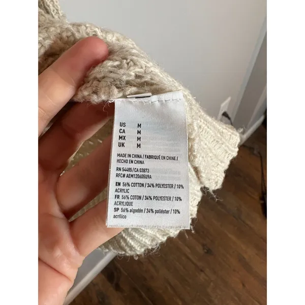 American Eagle cream marled sweater - Image 4